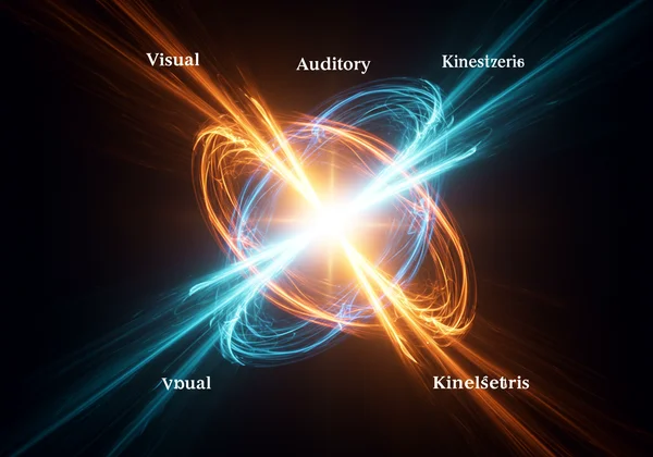 Abstract representation of VAK styles converging for learning.