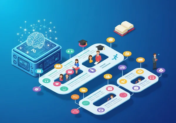 Diverse learners (student, educator, parent, pro) with AI support.