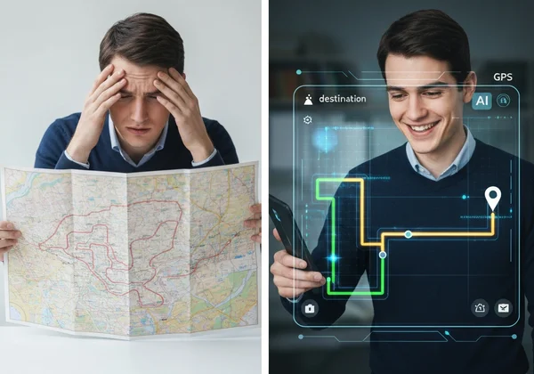 Map vs. GPS: AI guidance for learning styles.