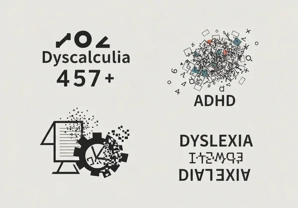 Icons representing common learning disabilities