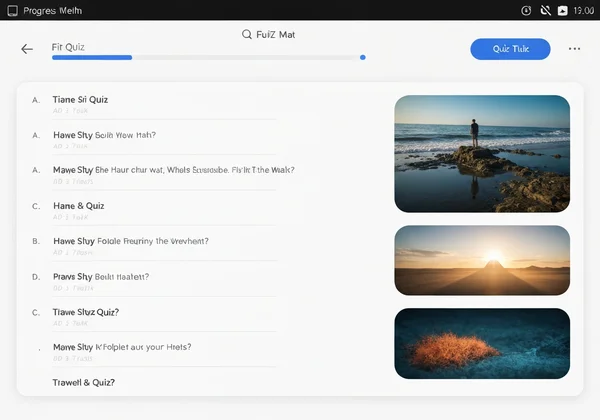 User taking an online learning style quiz