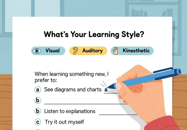 Printable VAK learning style quiz worksheet