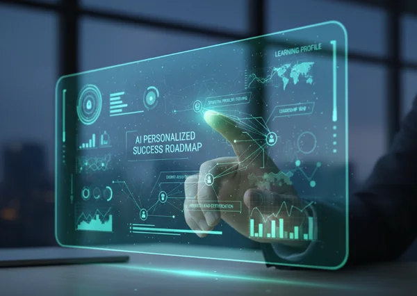 AI personalizing a learning roadmap for a professional