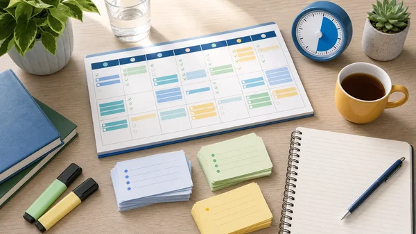 Weekly study routine planner
