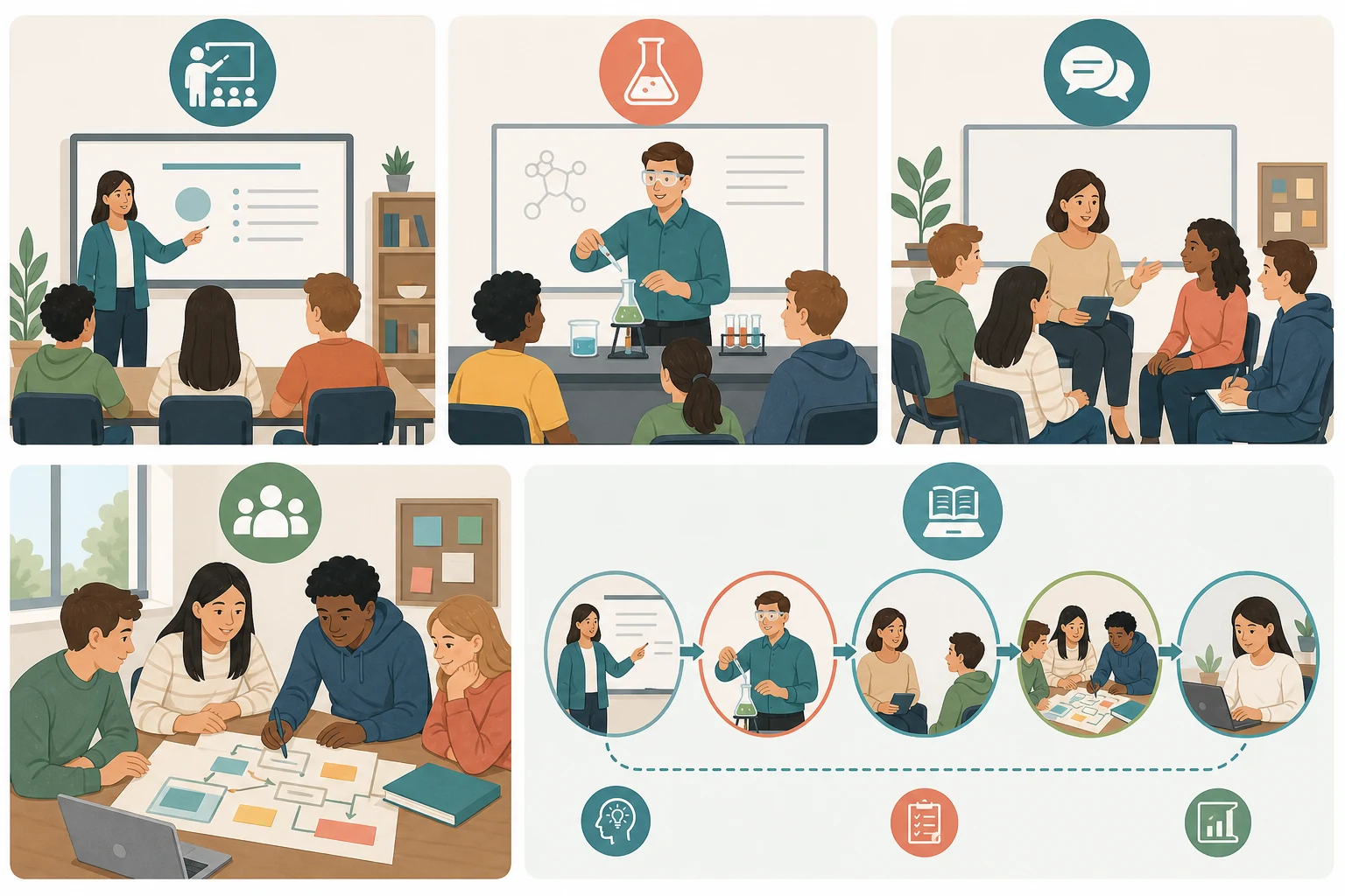 Five classroom teaching styles