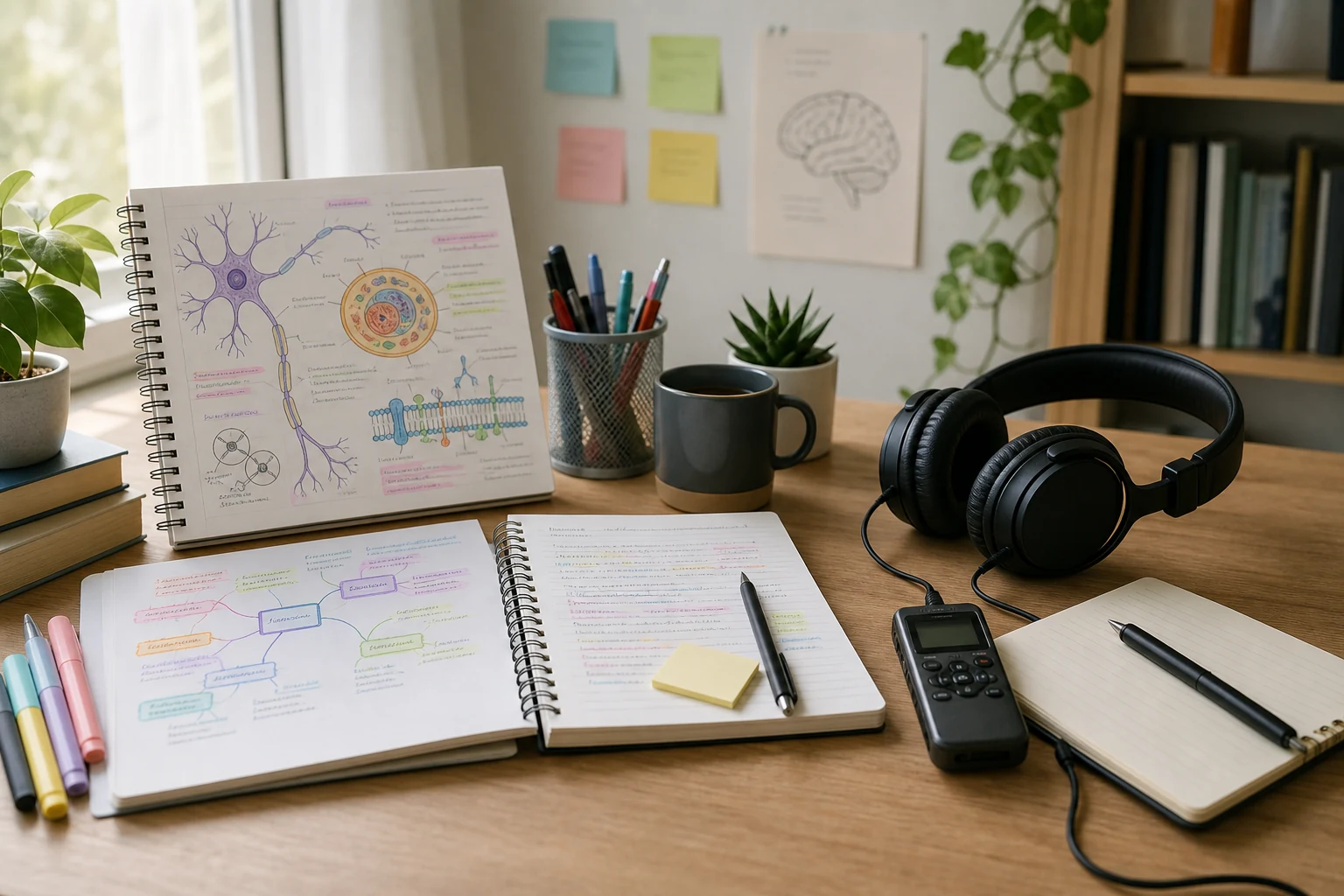Visual and auditory study desk