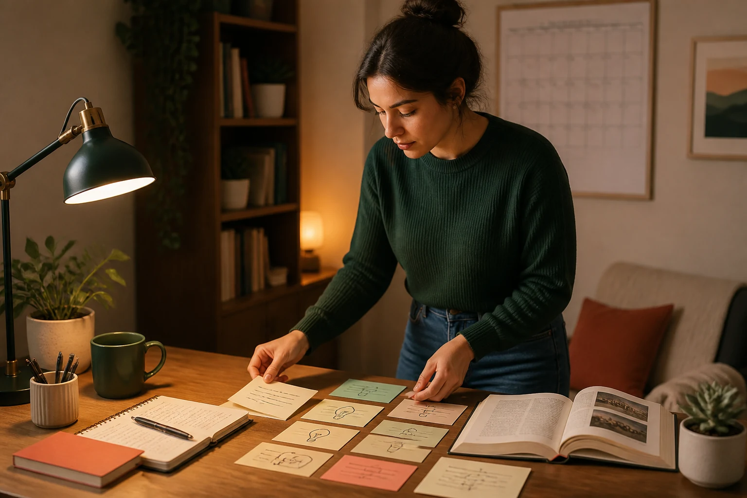 Adult learner reviewing an active reading routine